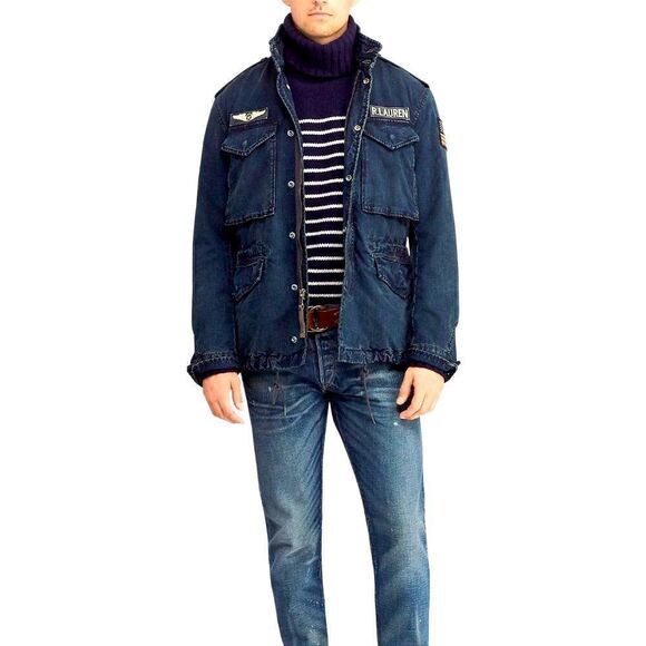 Polo Ralph Lauren Deep Indigo Denim Military Field Jacket - Picture 6 of 17